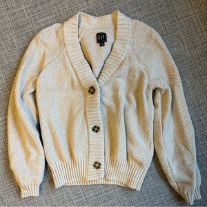 Gap Cream Shaker-Stitch Button Front Cardigan